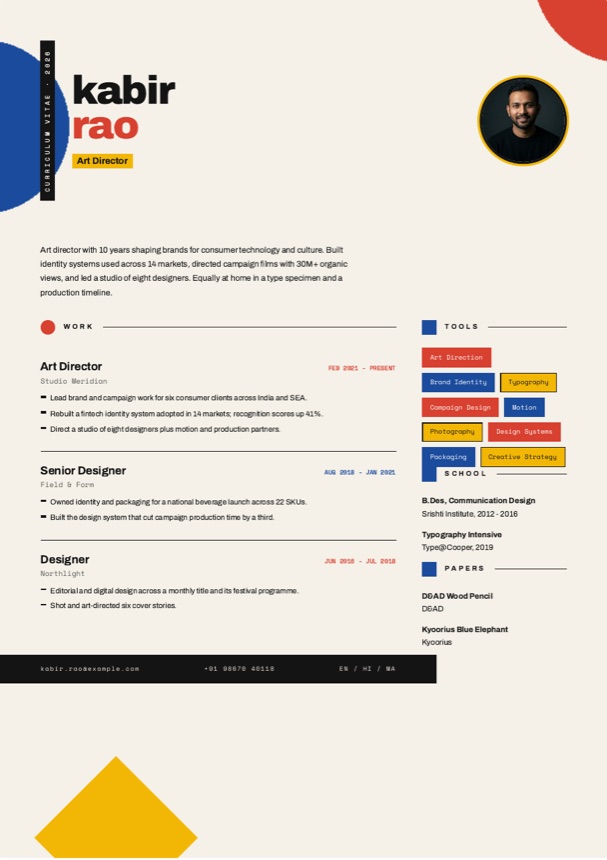Kaam resume design