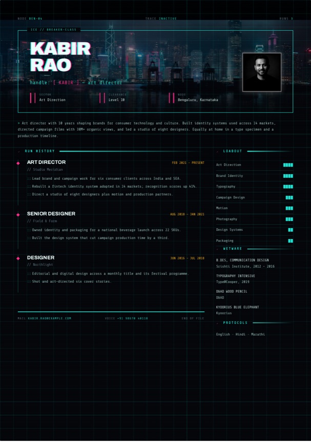Kaam resume design