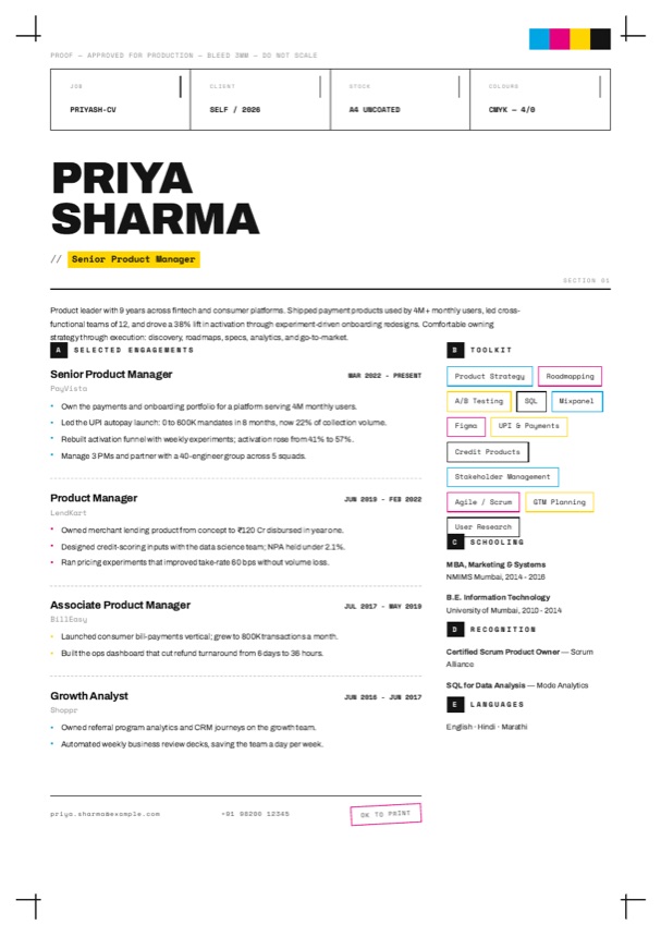 Proof resume template preview