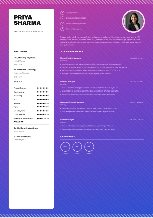 Spectrum resume template preview