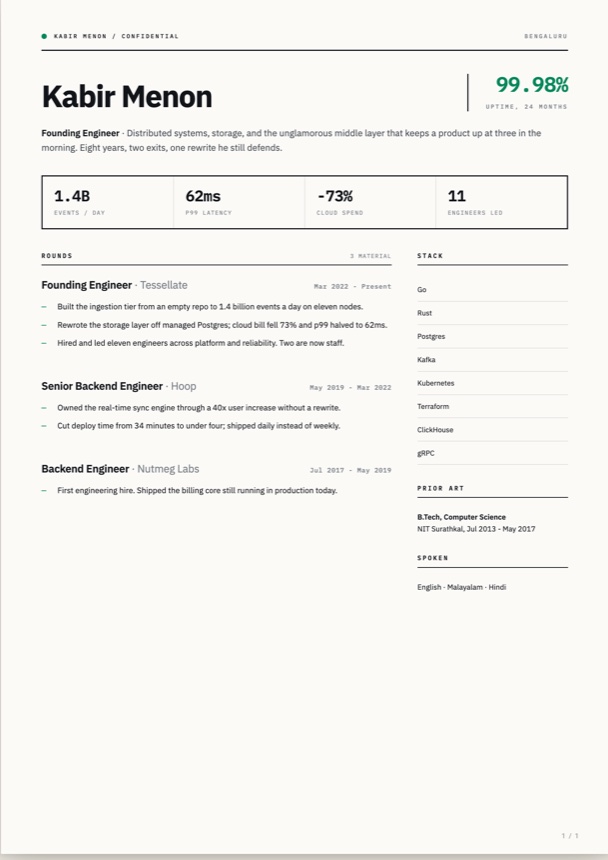Silicon Valley resume template preview